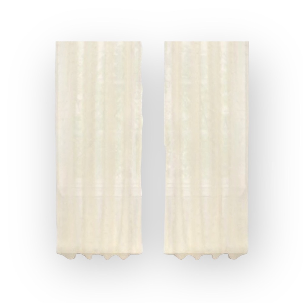 new Boho Chic ✶ Set 2 Rod Pocket Panel Curtains ✶ Semi Sheer Natural ✶ 40” x 84” - Picture 2 of 15